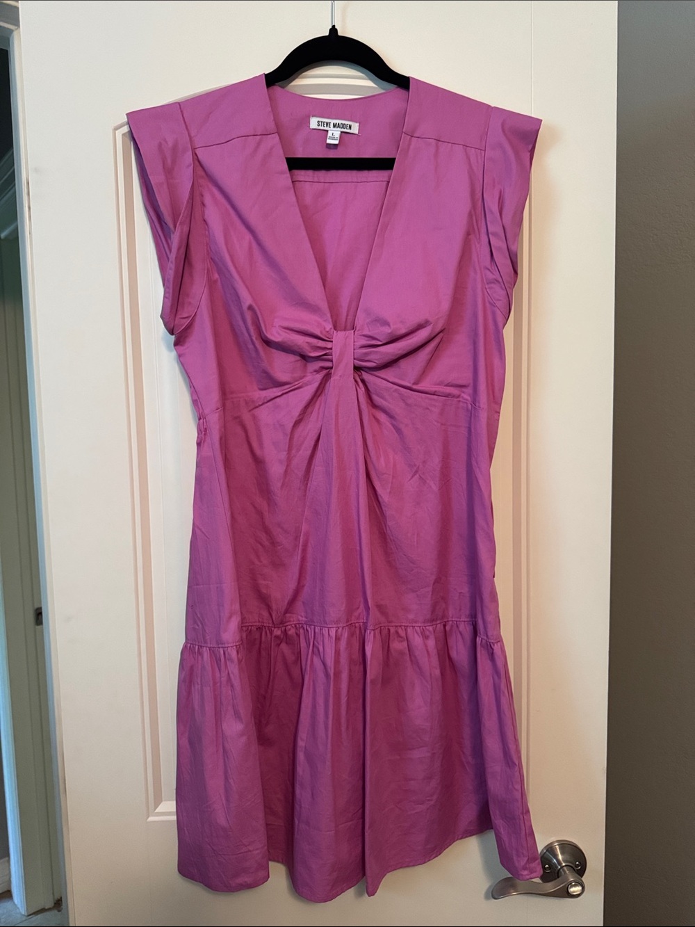 Steve Madden Pink V-Neck Sleeveless Dress